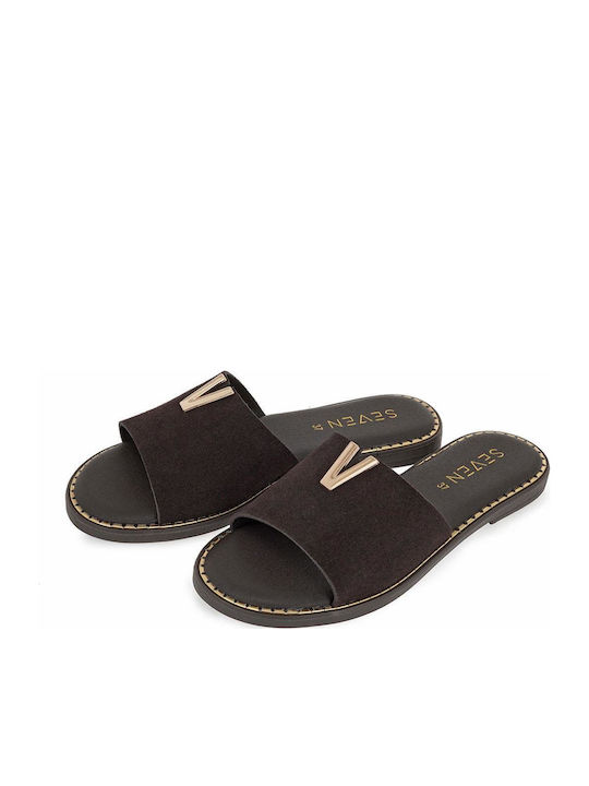 Damen Flache Sandalen Braun