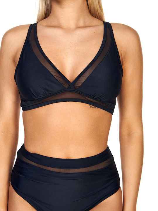 Set Bikini Ψηλόμεσο Μαύρο
