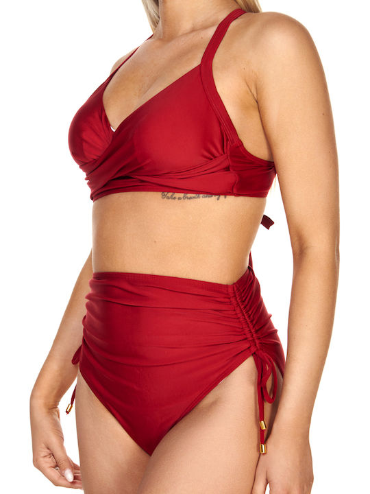 Set Bikini Ψηλόμεσο Κόκκινο