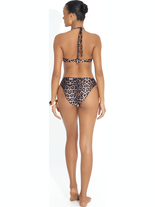 Top Bikini Triunghi Cupe D Animal Print