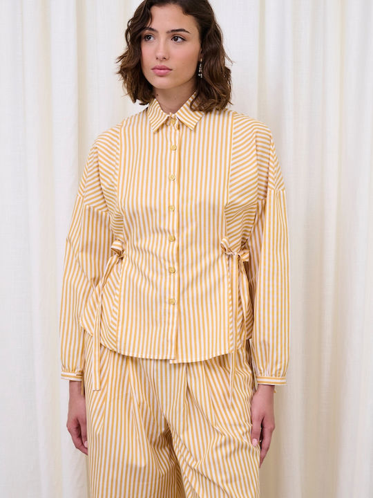 Γυναικείο Υφασμάτινο Παντελόνι Ριγέ Yellow Stripes