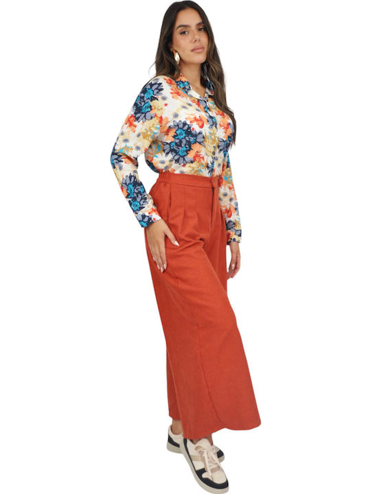 Long Sleeve Women's Shirt Multicolour Floral