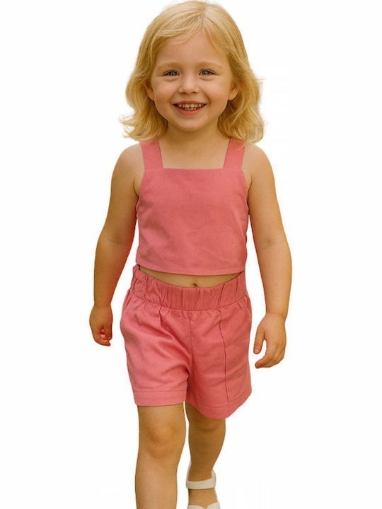 Serafino Kids Set with Shorts Summer 2 Pieces Pink