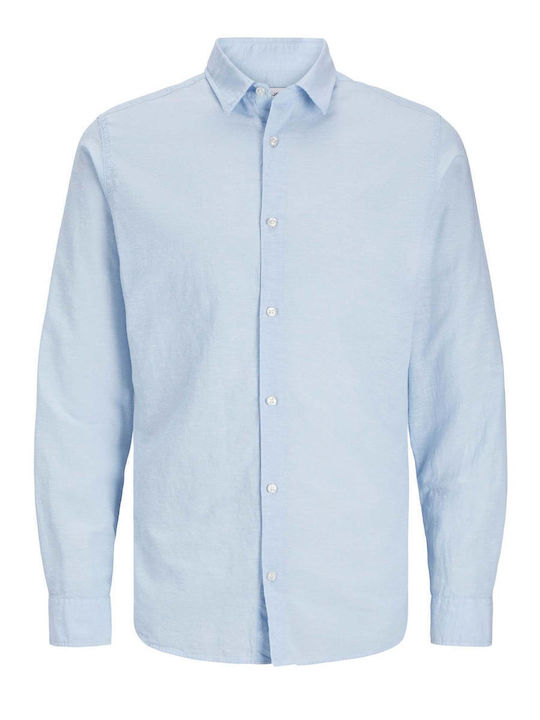 Long Sleeve Linen Shirt Light Blue