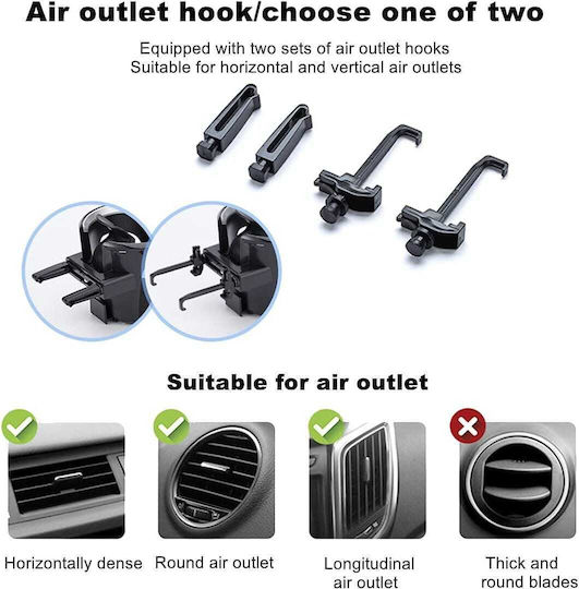 Car Cup Holder with Mobile Mount 1 Slot for AC Vent in Black Colour