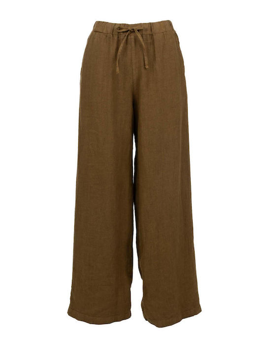 Damen Leinenhose Olive