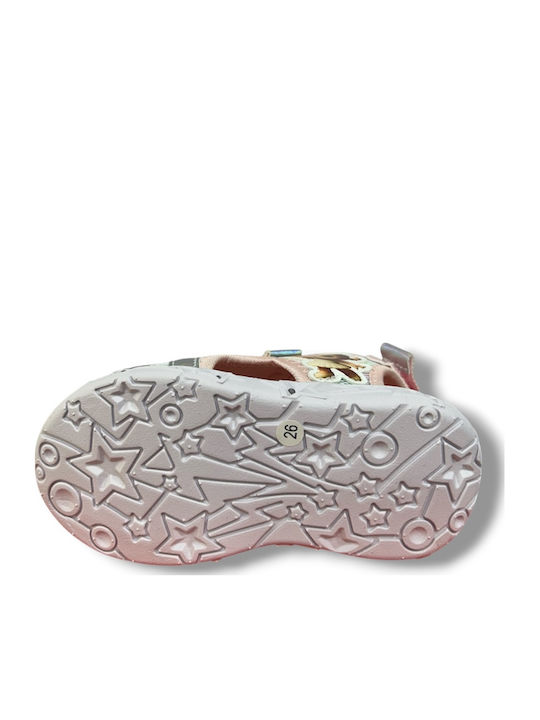 Kids' Sandals Bio with Hoop & Loop Closure & Lights Pink
