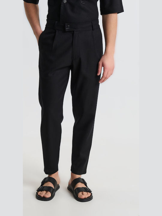 Trousers Set in Tapered Leg Black