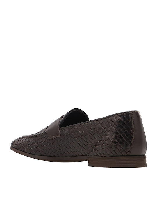 Δερμάτινα Ανδρικά Loafers σε Καφέ Χρώμα