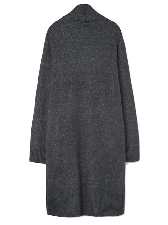 Long Women's Knitted Cardigan Dark Grey