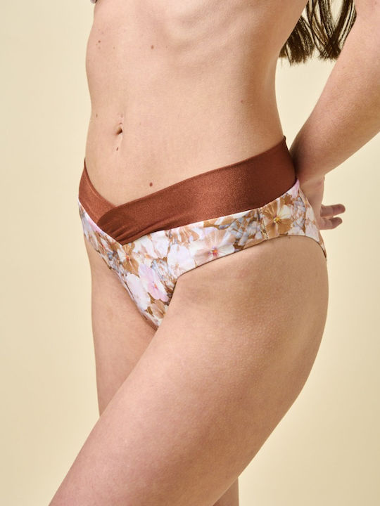 Bikini Slip Καφέ Φλοράλ