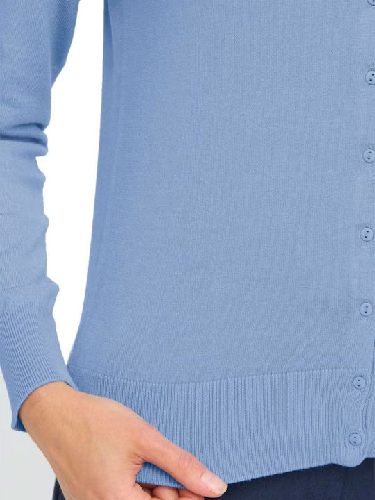 Gestrickte Damen Strickjacke Hellblaue