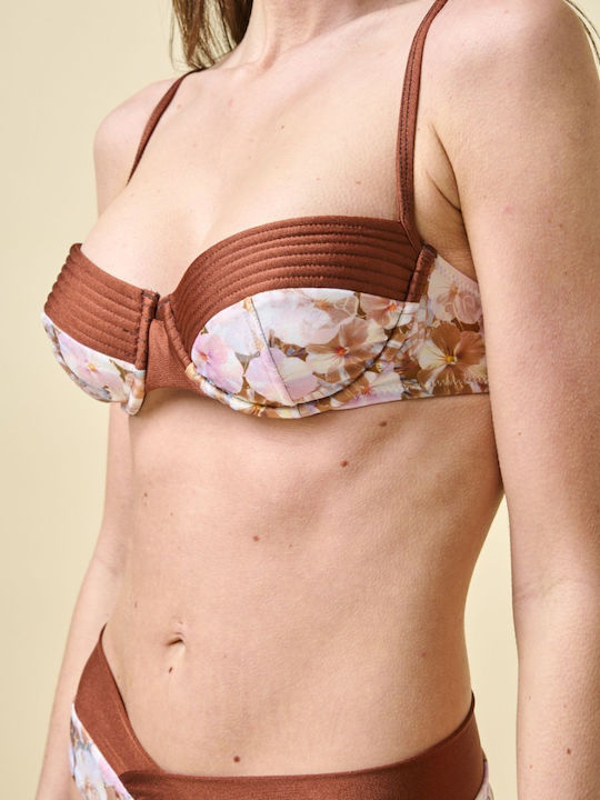 Bikini Сутиен Флорален Кафяв Флорален