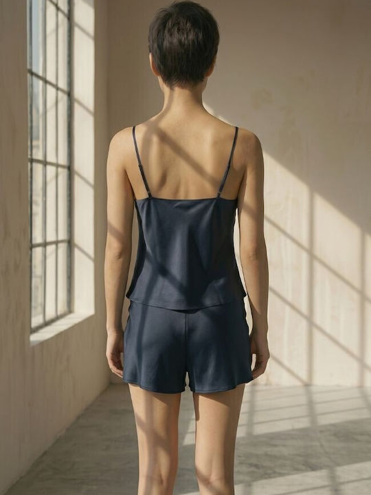 Zizo Sommerliches Damen-Pyjama-Set Blau Dunkel