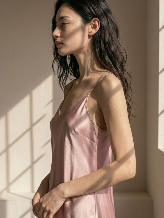 Zizo Καλοκαιρινό Γυναικείο Νυχτικό Dusty Pink