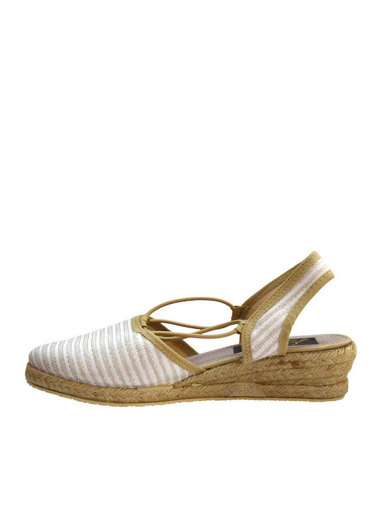 Fabric Women's Espadrilles In Beige Colour K-401-BEIGE