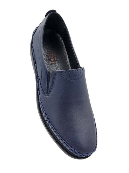 Leather Men's Casual Blue Shoes 045_Blue