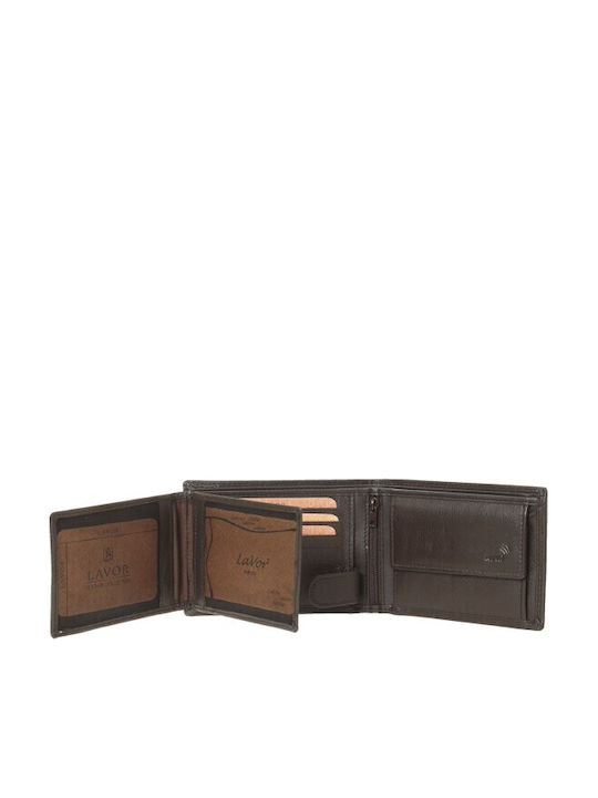 Leather Men's Wallet with RFID Brown