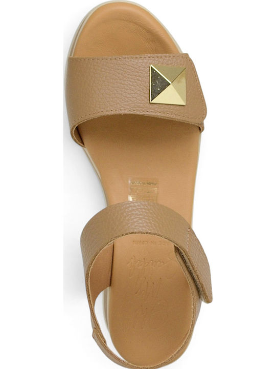 Anatomisch Damenplattformen Stil Ankle Strap Farbe Tabac Braun