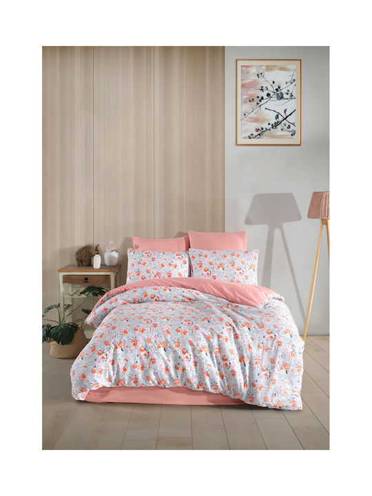 SteweHome Bed Sheet Set With 1 Pillowcase King Size With Rubber Hugger 200x220cm Pink 4 Pieces