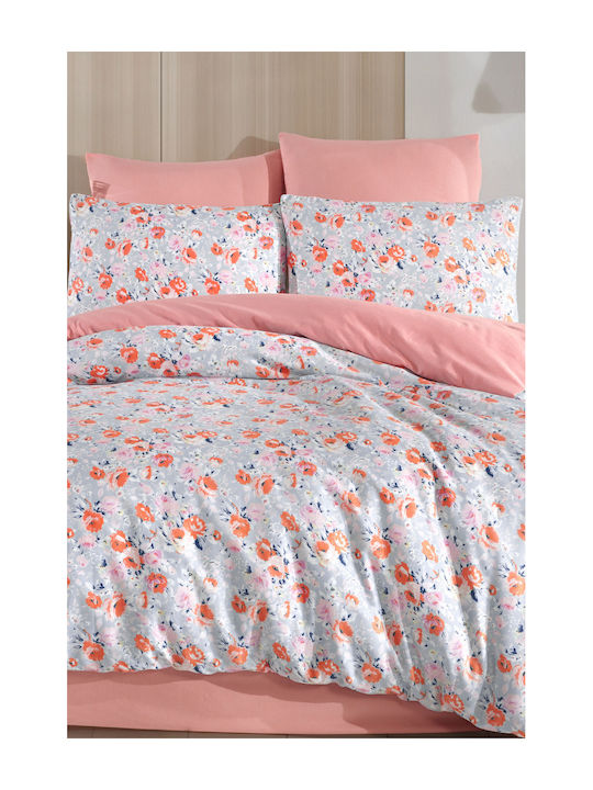 SteweHome Bed Sheet Set With 1 Pillowcase King Size With Rubber Hugger 200x220cm Pink 4 Pieces