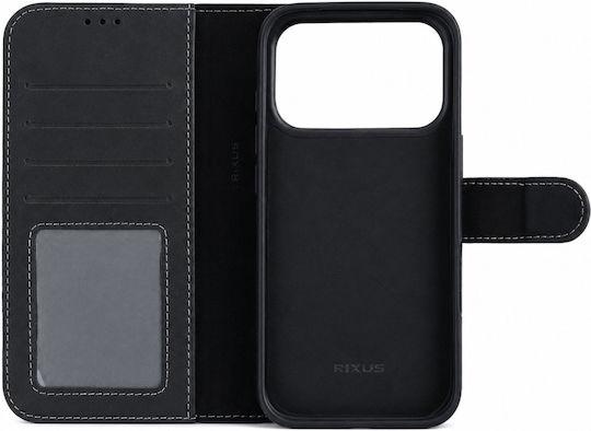 Rixus Duo Magnetic Synthetic Leather Wallet Black iPhone 18 / 17 Pro Max