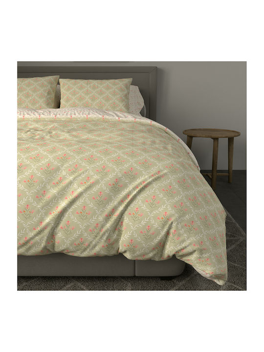 Charalambidis Textiles Εξοχή Σεντόνι Μονό 160x260εκ. Πράσινο