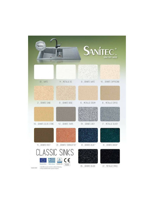 Sanitec 326 Classic Drop-In Kitchen Sink Inox L93xW51cm Brown