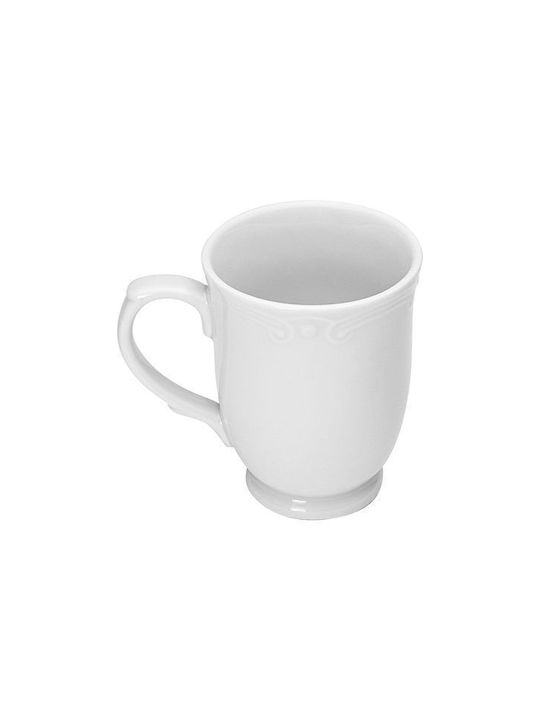 Estia Cană Athénée Din Porțelan 340ml Reliefată Albă 07-13523