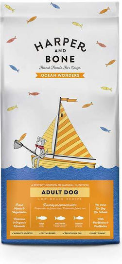 Harper and Bone Ocean Wonders 2kg Trockenfutter für erwachsene Hunde mittlerer & großer Rassen mit Kürbis, Apfel, Lachs, Thunfisch und Fisch