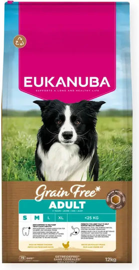 Eukanuba Puppy Small Medium 12kg Ξηρά Τροφή χωρίς Σιτηρά & Γλουτένη για Κουτάβια Μικρόσωμων & Μεσαίων Φυλών με Κοτόπουλο