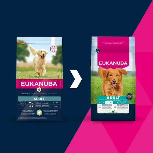 Eukanuba Adult Large Breed 12kg Ξηρά Τροφή χωρίς Γλουτένη για Ενήλικους Σκύλους Μεγαλόσωμων Φυλών με Ρύζι και Αρνί