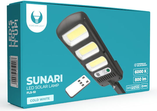 Forever Light Ηλιακό Φωτιστικό 10W 800lm Ψυχρό Λευκό 6000K με Αισθητήρα Κίνησης και Τηλεχειριστήριο IP69