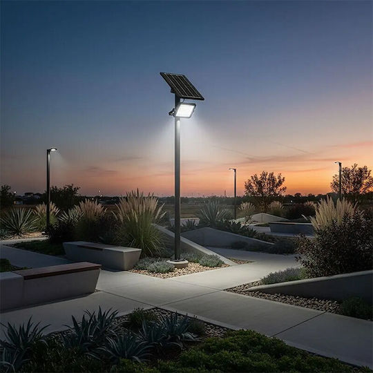 V-TAC Στεγανός Ηλιακός Προβολέας LED 30W Φυσικό Λευκό 4000K με Αισθητήρα Κίνησης, Φωτοκύτταρο και Τηλεχειριστήριο IP65