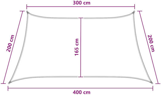 vidaXL Ορθογώνιο Πανί Σκίασης Κίτρινο 2x4x2m