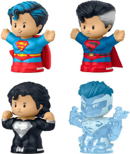 Dc Comics Fisher-price Little People Collector Miniature Figures 4-pack Superman Through Ages 7 Cm