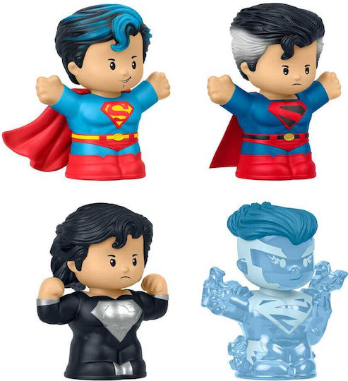 Dc Comics Fisher-price Little People Collector Miniature Figures 4-pack Superman Through Ages 7 Cm