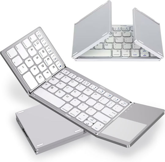 DB-0023 Wireless Bluetooth Keyboard with Touchpad English US Silver