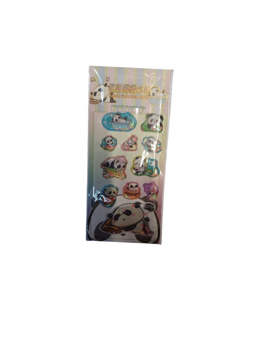 3D Bunte Wasser Wandsticker Panda Bär Kinder Wandsticker