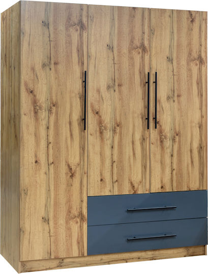 Carys Τρίφυλλη Ντουλάπα 150x55.5x180cm Φυσικο/γκρι Carys Τρίφυλλη Ντουλάπα 150x55.5x180cm Φυσικο/γκρι