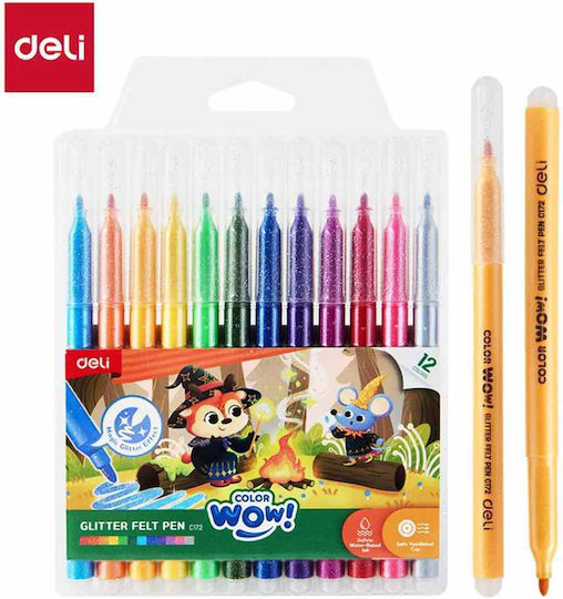 Deli Markeri De Proiectare Glitter Set 12 Bucăți