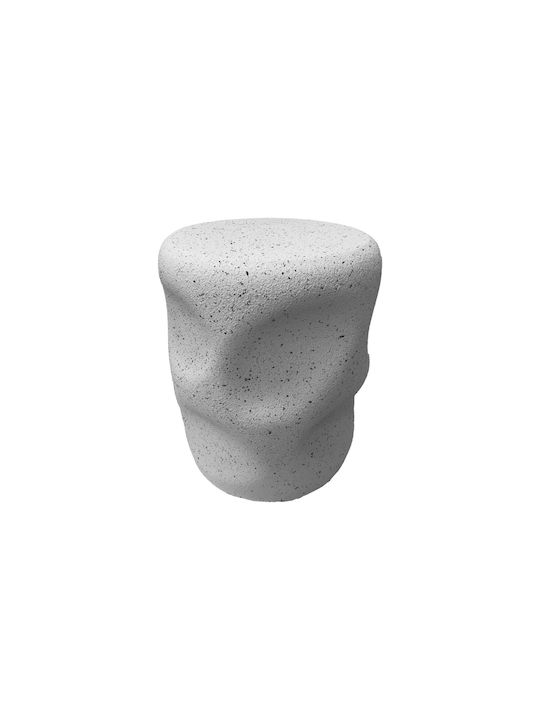 Living Room Ceramic Stool Ardin White 39.5x39.5x49.5cm