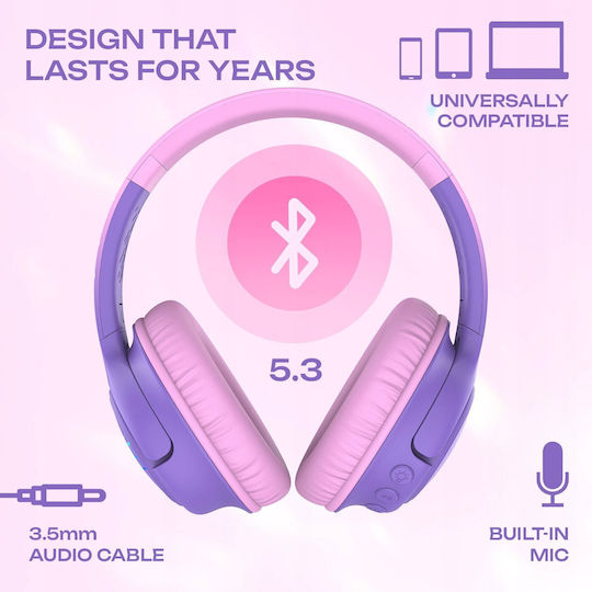 PowerLocus Bobo Căști Audio Wireless Bluetooth de Copii Over Ear Mov