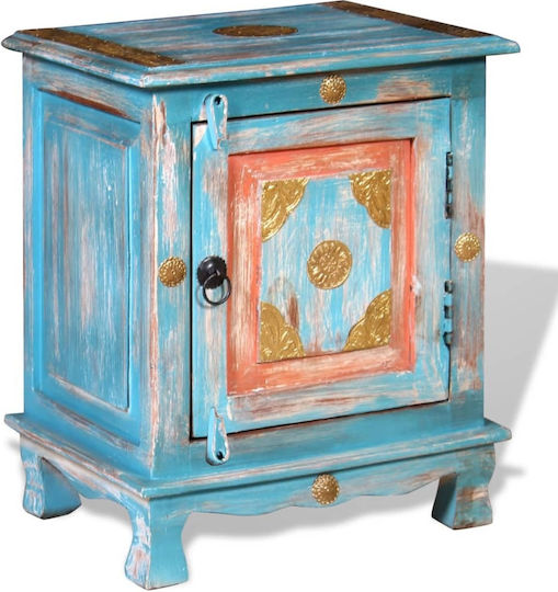 vidaXL Nachttisch aus Massivholz Blau 40x30x50cm