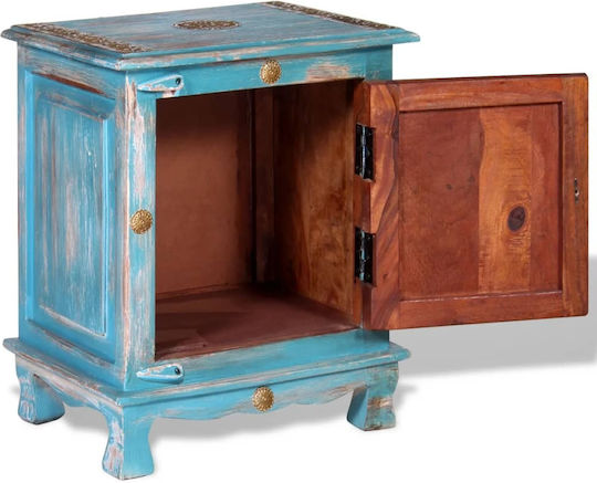 vidaXL Nachttisch aus Massivholz Blau 40x30x50cm