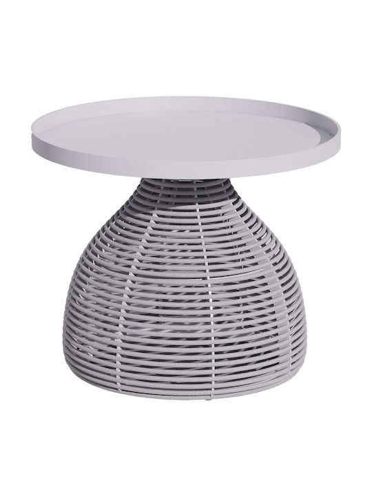 Auxiliary Table for Small Outdoor Spaces Aluminum Driscoll Cream 55x55x45cm