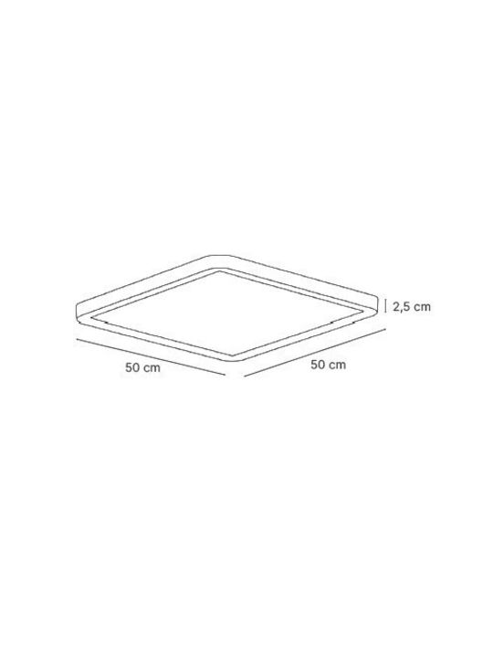 Inlight Ceiling Light 50cm Black with Integrated LED