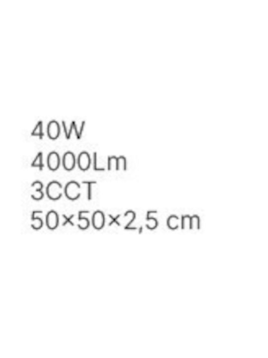 Inlight Ceiling Light 50cm Black with Integrated LED