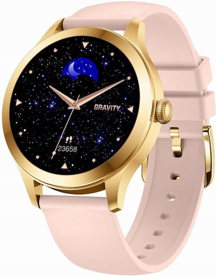 Gravity Smartwatch Pink Gold 2 Straps Gt25-1 Pro