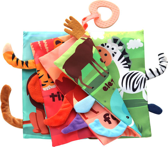 Kikka Boo Activity Book Educational Wild Animals made of Fabric with Sounds for 3++ Months